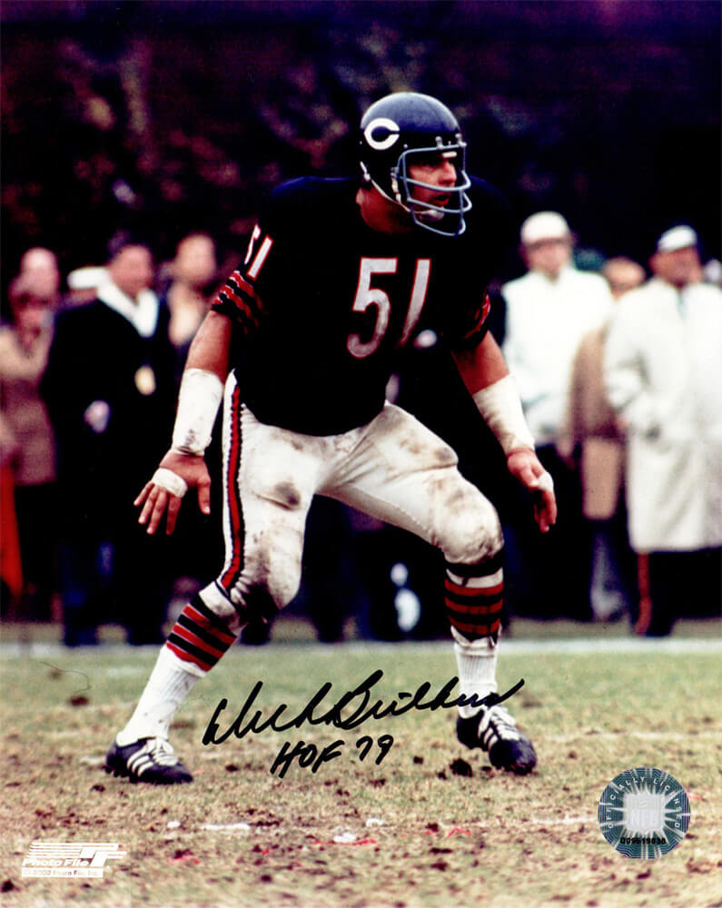 Dick Butkus Signed Bears Action 8x10 Photo w/HOF'79 - BUT08P309 - Dick Butkus Signed Bears Action 8x10 Photo w/HOF'79 product image