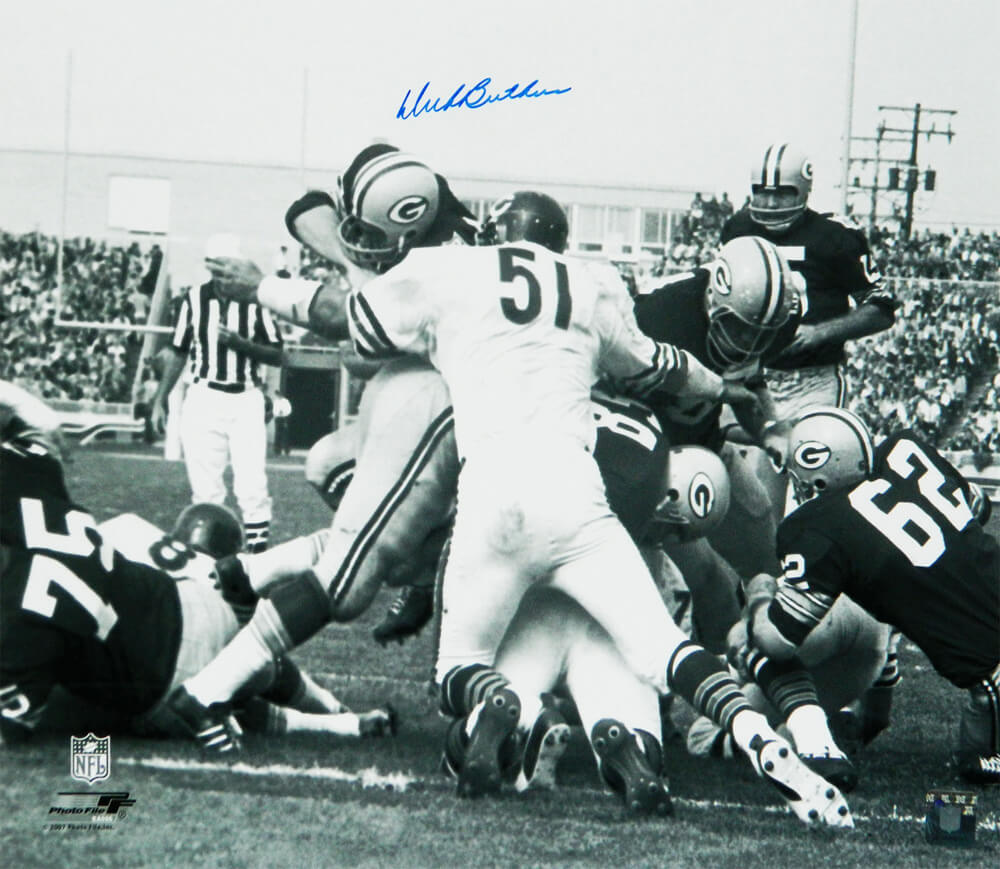 Dick Butkus Signed Chicago Bears Packers Pile Action B&W 16x20 Photo - BUT16P305 - Dick Butkus Signed Chicago Bears Packers Pile Action B&W 16x20 Photo product image