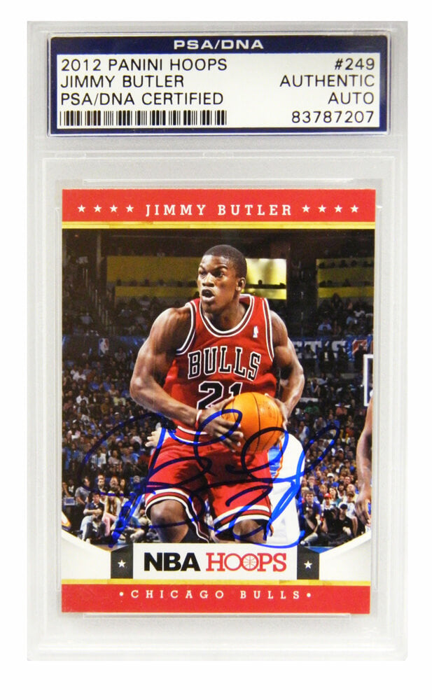 Jimmy Butler Signed Chicago Bulls 2012 Panini Hoops Rookie Card #249 - PSA/DNA - BUTCAR200 - Jimmy Butler Signed Chicago Bulls 2012 Panini Hoops Rookie Card #249 - PSA/DNA product image