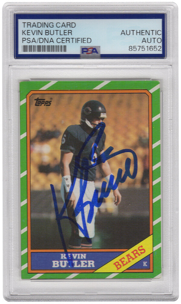 Kevin Butler Signed Chicago Bears 1986 Topps Rookie Football Trading Card #18 - (PSA Encapsulated) - BUTCAR311 - Kevin Butler Signed Chicago Bears 1986 Topps Rookie Football Trading Card #18 - (PSA Encapsulated) product image