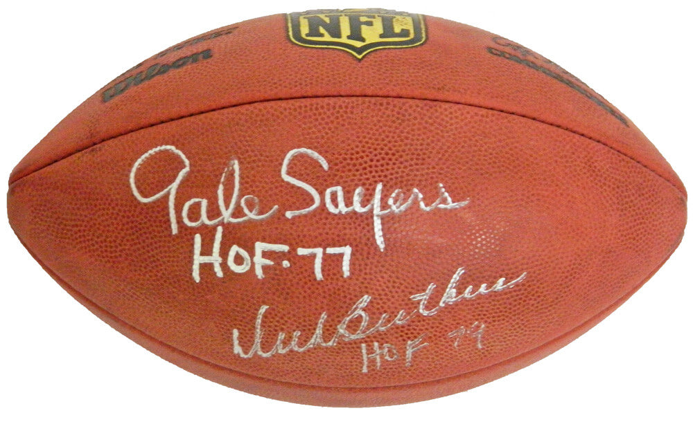 Dick Butkus & Gale Sayers Dual-Signed Wilson Duke NFL Game Football w/HOF Years - BUTFTB301 - Dick Butkus & Gale Sayers Dual-Signed Wilson Duke NFL Game Football w/HOF Years product image