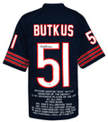 Dick Butkus Signed Navy Embroidered Stat Custom Football Jersey - (Beckett) - BUTJRY306 - Dick Butkus Signed Navy Embroidered Stat Custom Football Jersey - (Beckett) product image