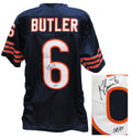 Kevin Butler Signed Navy Custom Football Jersey w/SB XX - BUTJRY321 - Kevin Butler Signed Navy Custom Football Jersey w/SB XX product image