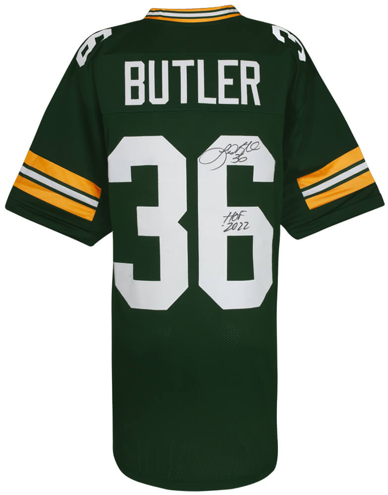 LeRoy Butler Signed Green Custom Football Jersey w/HOF 2022 - BUTJRY330 - LeRoy Butler Signed Green Custom Football Jersey w/HOF 2022 product image