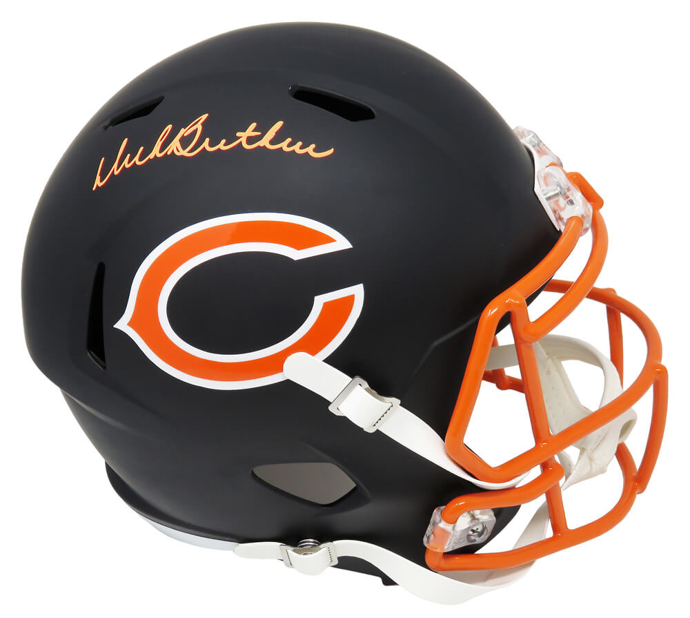 Dick Butkus Signed Chicago Bears Flat Black Matte Riddell Full Size Speed Replica Helmet - BUTREP302 - Dick Butkus Signed Chicago Bears Flat Black Matte Riddell Full Size Speed Replica Helmet product image