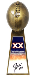 Kevin Butler Signed Football World Champion 15 Inch Replica Gold Trophy w/SB XX - BUTTRO301 - Kevin Butler Signed Football World Champion 15 Inch Replica Gold Trophy w/SB XX product image
