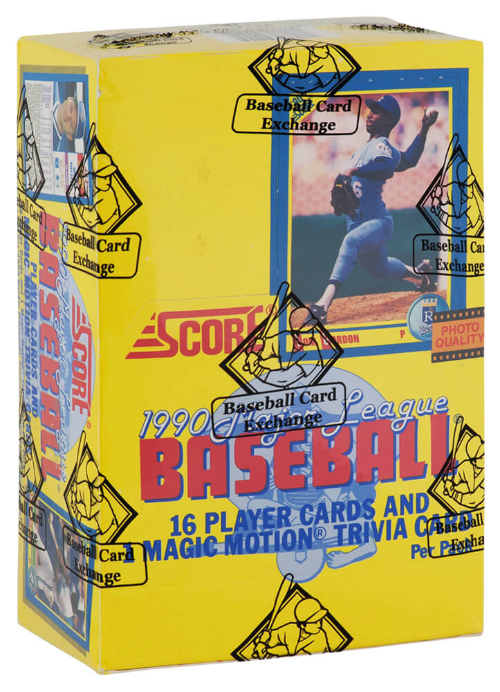 1990 Score Baseball Unopened Wax Box BBCE Wrapped From A Facotory Sealed Case - 36 Packs - BX190SWE1 - 1990 Score Baseball Unopened Wax Box BBCE Wrapped From A Facotory Sealed Case - 36 Packs product image