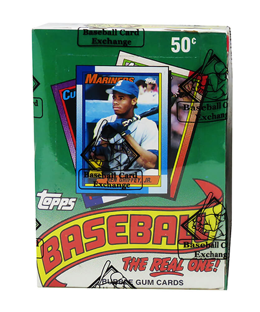 1990 Topps Baseball Unopened Wax Box BBCE Wrapped From A Sealed Case (FASC) - 36 Packs - BX190TWE1 - 1990 Topps Baseball Unopened Wax Box BBCE Wrapped From A Sealed Case (FASC) - 36 Packs product image