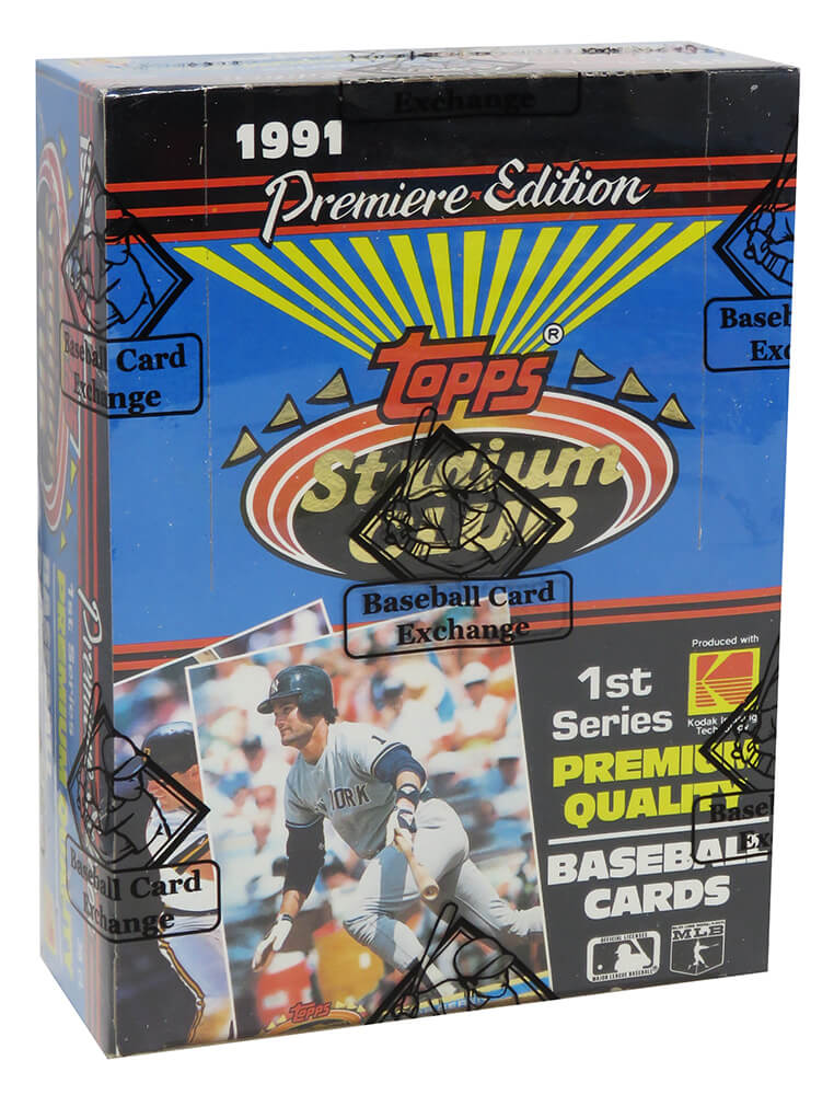 1991 Topps Stadium Club Series 1 Baseball Unopened Wax Box BBCE Wrapped From A Sealed Case (FASC) - 36 Packs - BX191SEF1 - 1991 Topps Stadium Club Series 1 Baseball Unopened Wax Box BBCE Wrapped From A Sealed Case (FASC) - 36 Packs product image