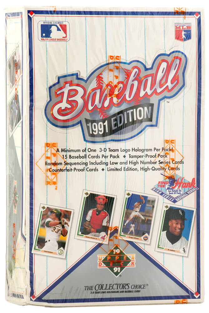 1991 Upper Deck Baseball High # Series Factory Sealed Wax Box - 36 Packs (Find the Hank) - BX191UWF2 - 1991 Upper Deck Baseball High # Series Factory Sealed Wax Box - 36 Packs (Find the Hank) product image