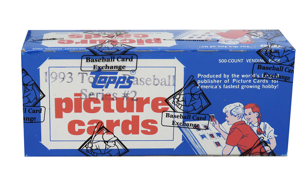 1993 Topps Baseball Unopened Vending Box BBCE Wrapped From A Sealed Case (FASC) - 500 Cards (Piazza RC??) - BX193TVE2 - 1993 Topps Baseball Unopened Vending Box BBCE Wrapped From A Sealed Case (FASC) - 500 Cards (Piazza RC??) product image