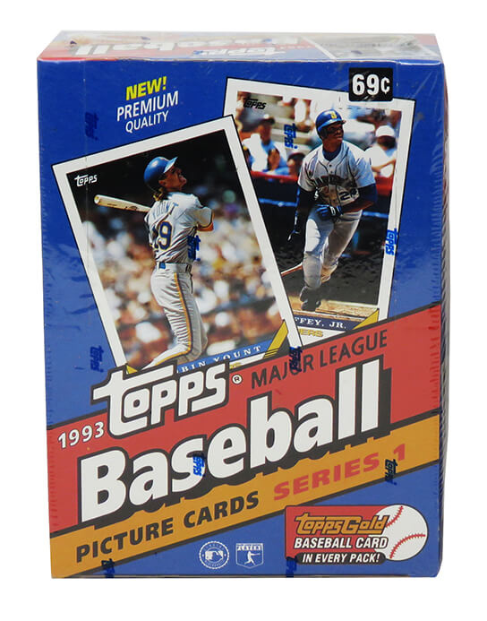 1993 Topps Series 1 Baseball Factory Sealed Wax Box - 36 Packs (1 Gold Per Pack) - BX193TWF1 - 1993 Topps Series 1 Baseball Factory Sealed Wax Box - 36 Packs (1 Gold Per Pack) product image