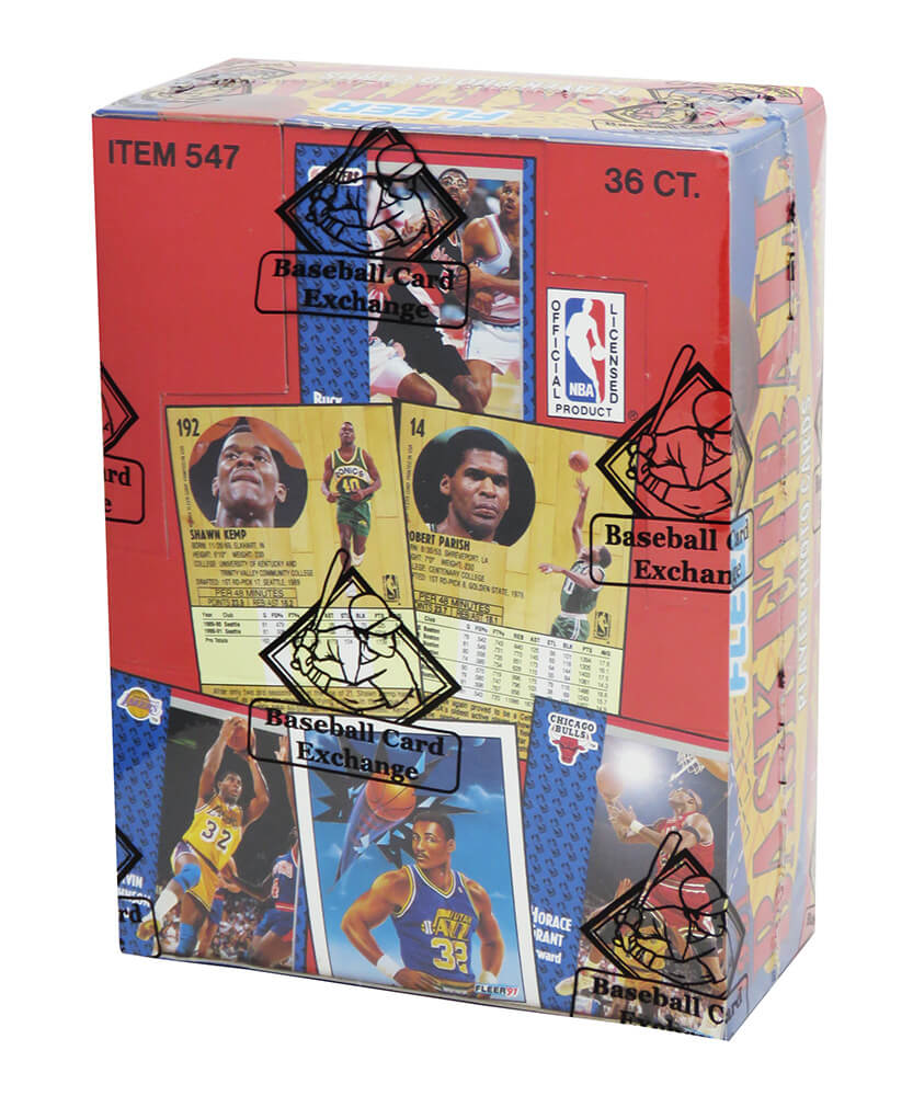 1991 Fleer Basketball Series 1 Unopened Wax Box BBCE Wrapped From A Sealed Case (FASC) - 36 Packs - BX291FWE1 - 1991 Fleer Basketball Series 1 Unopened Wax Box BBCE Wrapped From A Sealed Case (FASC) - 36 Packs product image