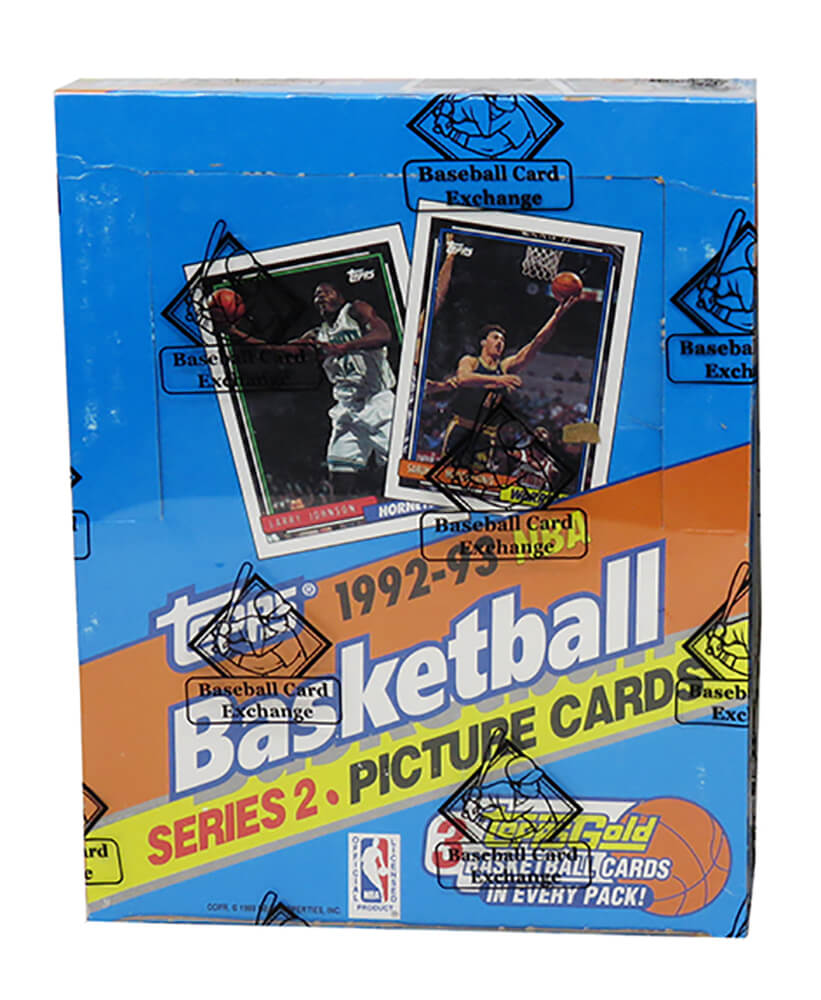 1992-93 Topps Basketball Series 2 Unopened Rack Box BBCE Wrapped From A Sealed Case (FASC) - 24 Packs - BX292TRE2 - 1992-93 Topps Basketball Series 2 Unopened Rack Box BBCE Wrapped From A Sealed Case (FASC) - 24 Packs product image