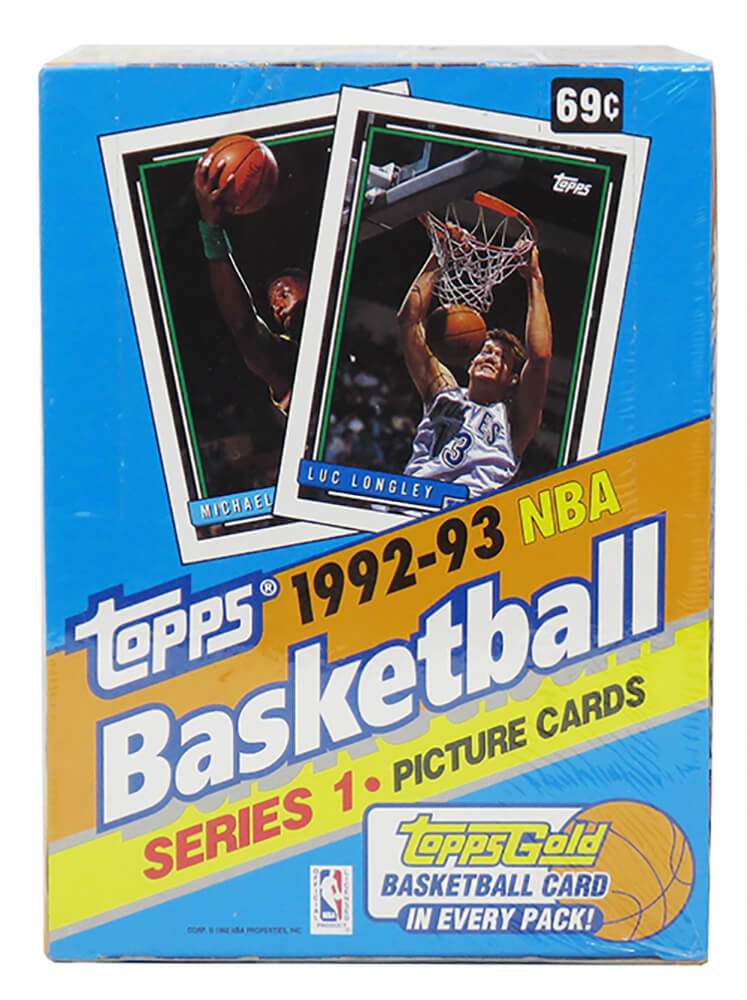 1992-93 Topps Series 1 Basketball Factory Sealed Wax Box - 36 Packs (1 Gold Per Pack) - BX292TWF1 - 1992-93 Topps Series 1 Basketball Factory Sealed Wax Box - 36 Packs (1 Gold Per Pack) product image