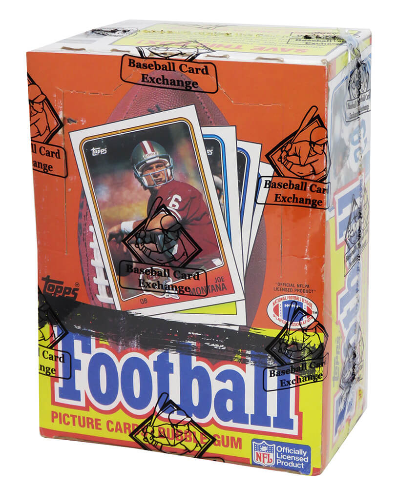 1988 Topps Football Unopened Wax Box X-Out Box BBCE Sealed Wrapped - 36 Packs - BX388TXE1 - 1988 Topps Football Unopened Wax Box X-Out Box BBCE Sealed Wrapped - 36 Packs product image