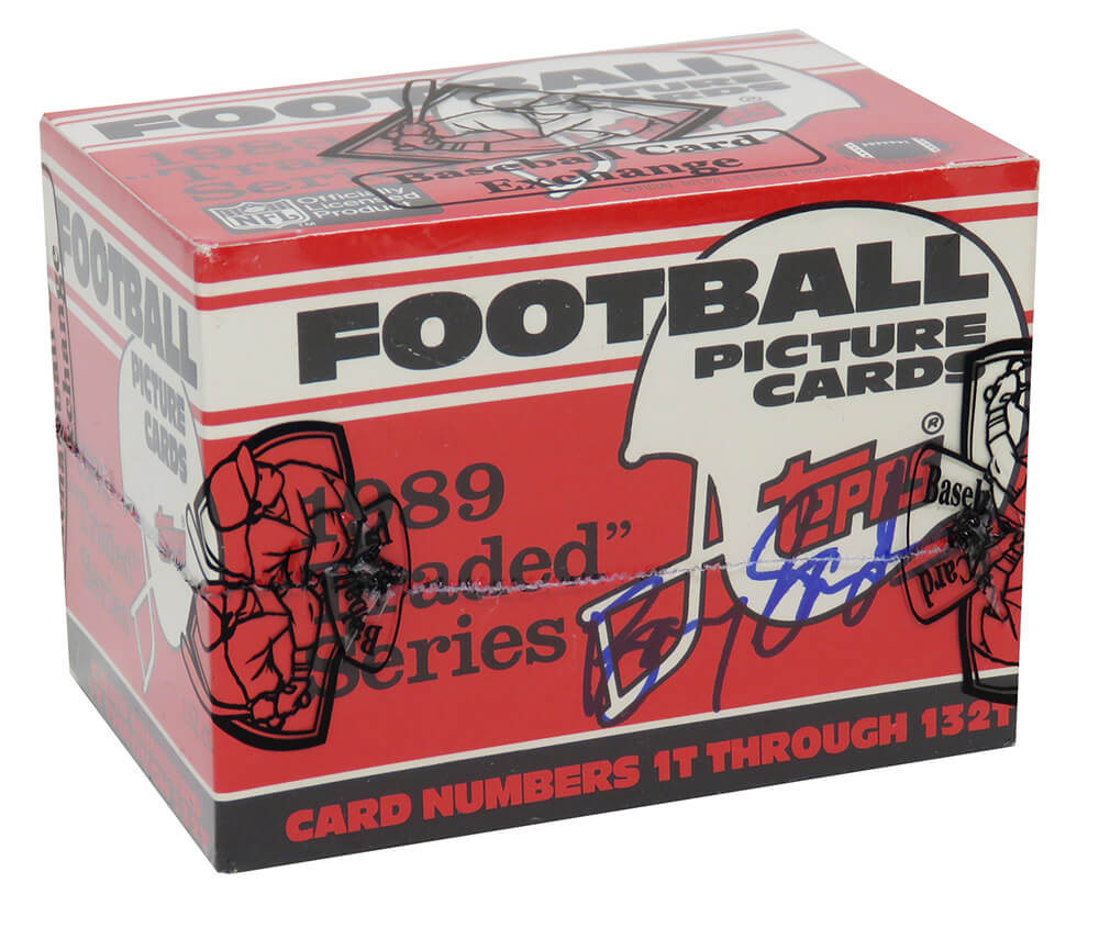 1989 Topps Traded Football Factory Set BBCE Wrapped (Barry Sanders Signed Box) - BX389TTES - 1989 Topps Traded Football Factory Set BBCE Wrapped (Barry Sanders Signed Box) product image