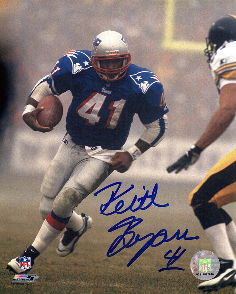 Keith Byars Signed New England Patriots Blue Jersey Action 8x10 Photo - BYA08P301 - Keith Byars Signed New England Patriots Blue Jersey Action 8x10 Photo product image