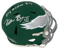 Keith Byars Signed Philadelphia Eagles Throwback Riddell Speed Mini Helmet w/Fly Eagles Fly - BYAMIN300 - Keith Byars Signed Philadelphia Eagles Throwback Riddell Speed Mini Helmet w/Fly Eagles Fly product image