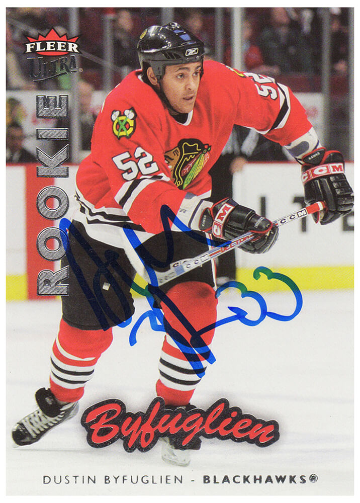 Dustin Byfuglien Signed Chicago Blackhawks 2006-07 Fleer Ultra Rookie Hockey Card #204 - BYFCAR400 - Dustin Byfuglien Signed Chicago Blackhawks 2006-07 Fleer Ultra Rookie Hockey Card #204 product image