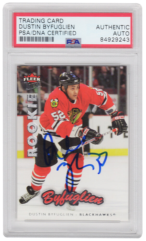Dustin Byfuglien Signed Chicago Blackhawks 2006-07 Fleer Ultra Rookie Hockey Card #204 - (PSA Encapsulated) - BYFCAR402 - Dustin Byfuglien Signed Chicago Blackhawks 2006-07 Fleer Ultra Rookie Hockey Card #204 - (PSA Encapsulated) product image