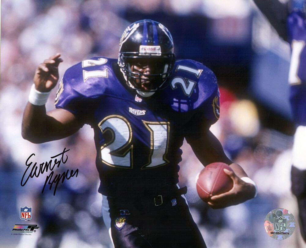 Earnest Byner Signed Baltimore Ravens Purple Jersey Action 8x10 Photo - BYN08P302 - Earnest Byner Signed Baltimore Ravens Purple Jersey Action 8x10 Photo product image