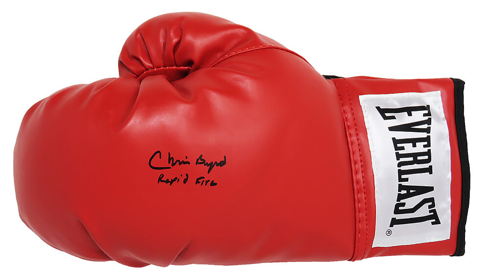 Chris Byrd Signed Everlast Red Boxing Glove w/Rapid Fire - BYRGLV500 - Chris Byrd Signed Everlast Red Boxing Glove w/Rapid Fire product image