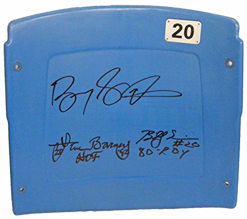 Barry Sanders, Lem Barney & Billy Sims Signed Silverdome Stadium Blue #20 Seatback w/HOF 92, 80 ROY - LIOSTB300 - Barry Sanders, Lem Barney & Billy Sims Signed Silverdome Stadium Blue #20 Seatback w/HOF 92, 80 ROY product image