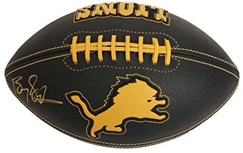 Barry Sanders Signed Lions Logo Black Roadster Football - SANFTB303 - Barry Sanders Signed Lions Logo Black Roadster Football product image