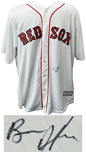 Ben Affleck Signed Boston Red Sox White Majestic Replica Jersey - AFFJRY500 - Ben Affleck Signed Boston Red Sox White Majestic Replica Jersey product image