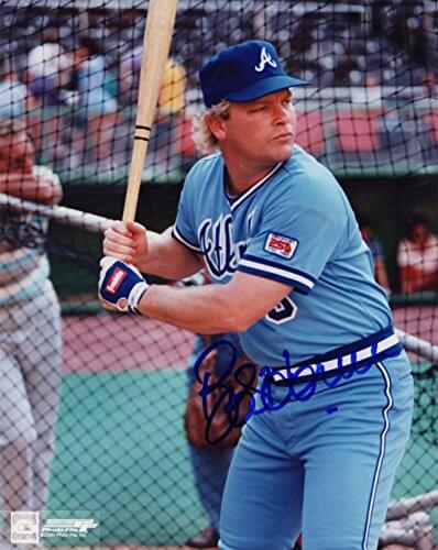 Bob Horner Signed Braves In Batting Cage 8x10 Photo - HOR08P100 - Bob Horner Signed Braves In Batting Cage 8x10 Photo product image