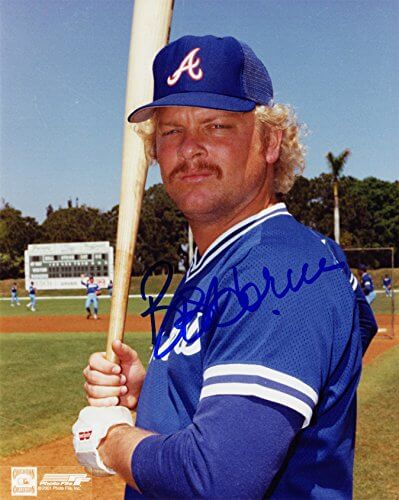 Bob Horner Signed Braves Pose With Bat 8x10 Photo - HOR08P102 - Bob Horner Signed Braves Pose With Bat 8x10 Photo product image