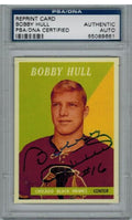Bobby Hull Signed Autographed Blackhawks 1958-59 Topps Rookie Reprint #66 PSA/DNA - HULCAR400 - Bobby Hull Signed Autographed Blackhawks 1958-59 Topps Rookie Reprint #66 PSA/DNA product image