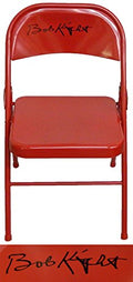 Bobby Knight Signed Full Size Red Folding Chair - KNISTB201 - Bobby Knight Signed Full Size Red Folding Chair product image