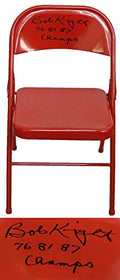 Bobby Knight Signed Full Size Red Folding Chair w/76,81,87 Champs - KNISTB202 - Bobby Knight Signed Full Size Red Folding Chair w/76,81,87 Champs product image