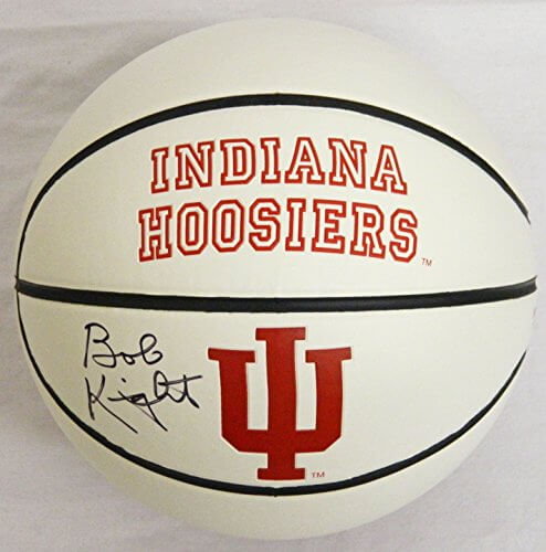 Bobby Knight Signed Indiana Hoosiers White Logo Basketball - KNIBSK205 - Bobby Knight Signed Indiana Hoosiers White Logo Basketball product image