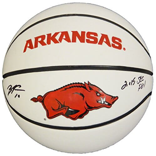 Bobby Portis Signed Arkansas White Logo Basketball w/2015 SEC POY - PORBSK203 - Bobby Portis Signed Arkansas White Logo Basketball w/2015 SEC POY product image