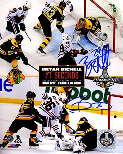 Bryan Bickell & Dave Bolland Signed Chicago Blackhawks 2013 SC Finals Winning Goals '17 Seconds' 8x10 Photo - BIC08P410 - Bryan Bickell & Dave Bolland Signed Chicago Blackhawks 2013 SC Finals Winning Goals '17 Seconds' 8x10 Photo product image