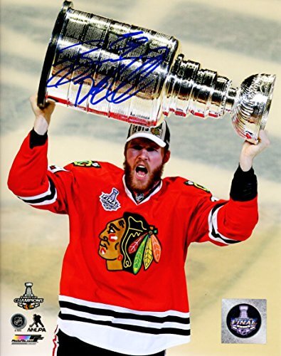 Bryan Bickell Signed Chicago Blackhawks 2015 Stanley Cup Trophy 8x10 Photo - BIC08P404 - Bryan Bickell Signed Chicago Blackhawks 2015 Stanley Cup Trophy 8x10 Photo product image