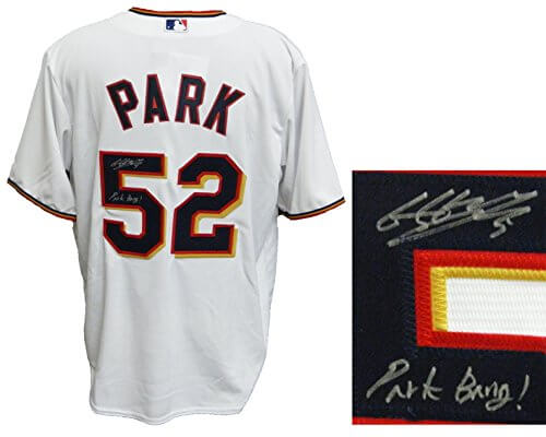 Byung Ho Park Signed Minnesota Twins White Majestic Replica Baseball Jersey w/Park Bang - PARJRY106 - Byung Ho Park Signed Minnesota Twins White Majestic Replica Baseball Jersey w/Park Bang product image