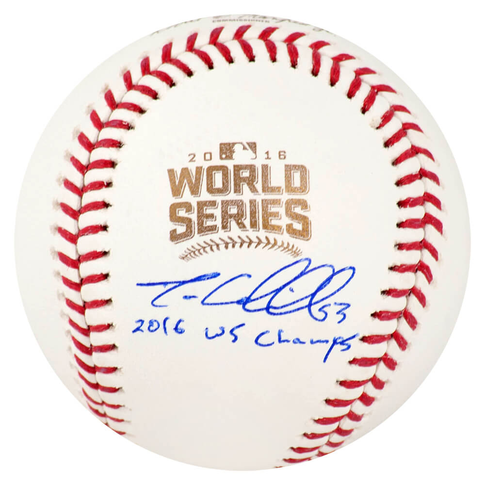 Trevor Cahill Signed Rawlings Official 2016 World Series Baseball w/2016 WS Champs - CAHBSB101 - Trevor Cahill Signed Rawlings Official 2016 World Series Baseball w/2016 WS Champs product image