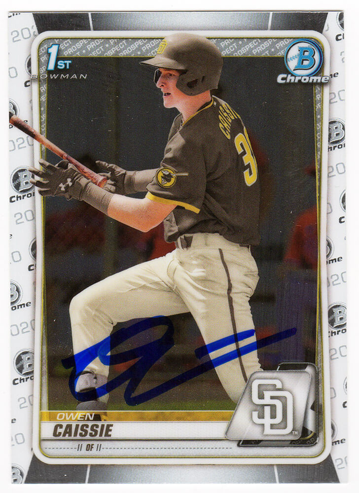 Owen Caissie Signed Chicago Cubs 2020 Bowman Draft Chrome Baseball Trading Card #BD-49 - CAICAR100 - Owen Caissie Signed Chicago Cubs 2020 Bowman Draft Chrome Baseball Trading Card #BD-49 product image