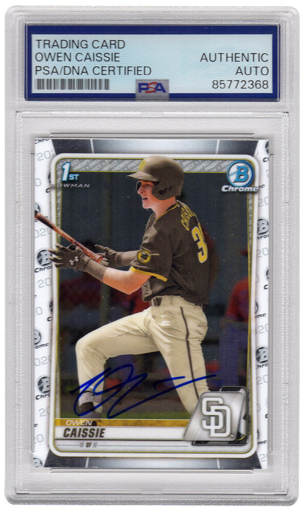 Owen Caissie Signed 2020 Bowman Draft Chrome Baseball Trading Card #BD-49 - (PSA Encapsulated) - CAICAR102 - Owen Caissie Signed 2020 Bowman Draft Chrome Baseball Trading Card #BD-49 - (PSA Encapsulated) product image