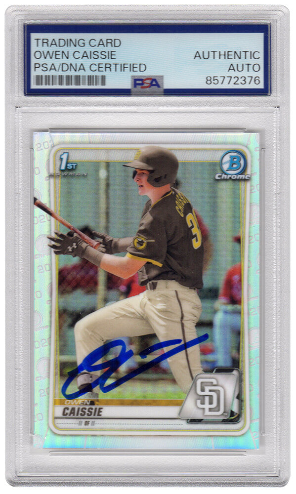 Owen Caissie Signed 2020 Bowman Draft Refractor Chrome Baseball Trading Card #BD-49 - (PSA Encapsulated) - CAICAR103 - Owen Caissie Signed 2020 Bowman Draft Refractor Chrome Baseball Trading Card #BD-49 - (PSA Encapsulated) product image