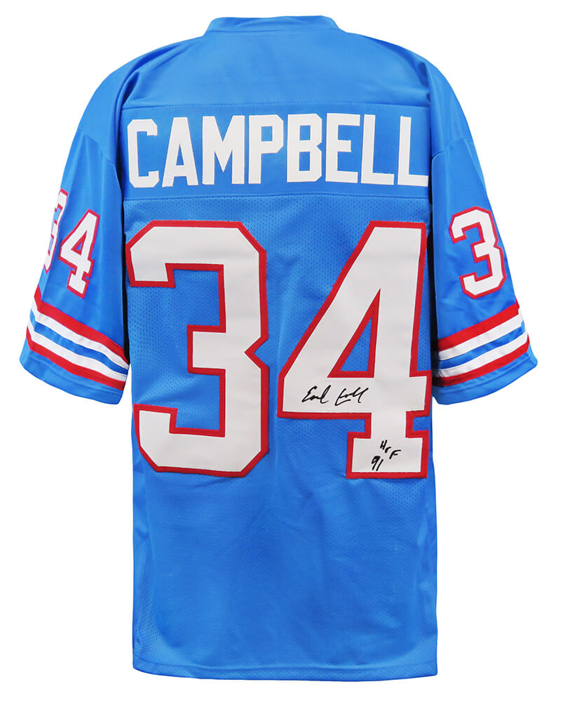 Earl Campbell Signed Blue Throwback Custom Football Jersey w/HOF'91 - CAMJRY300 - Earl Campbell Signed Blue Throwback Custom Football Jersey w/HOF'91 product image