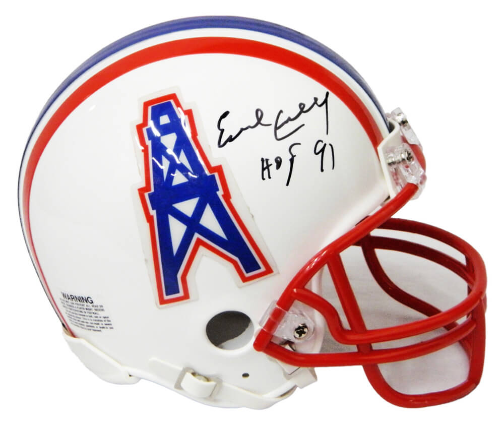 Earl Campbell Signed Houston Oilers Throwback Riddell Mini Helmet w/HOF'91 - CAMMIN300 - Earl Campbell Signed Houston Oilers Throwback Riddell Mini Helmet w/HOF'91 product image