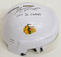 Brian Campbell Signed Blackhawks White Hockey Mini Helmet w/2010 SC Champs - CAMMIN400 - Brian Campbell Signed Blackhawks White Hockey Mini Helmet w/2010 SC Champs product image