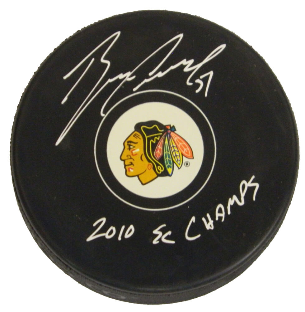 Brian Campbell Signed Blackhawks Logo Hockey Puck w/2010 SC Champs - CAMPUC401 - Brian Campbell Signed Blackhawks Logo Hockey Puck w/2010 SC Champs product image