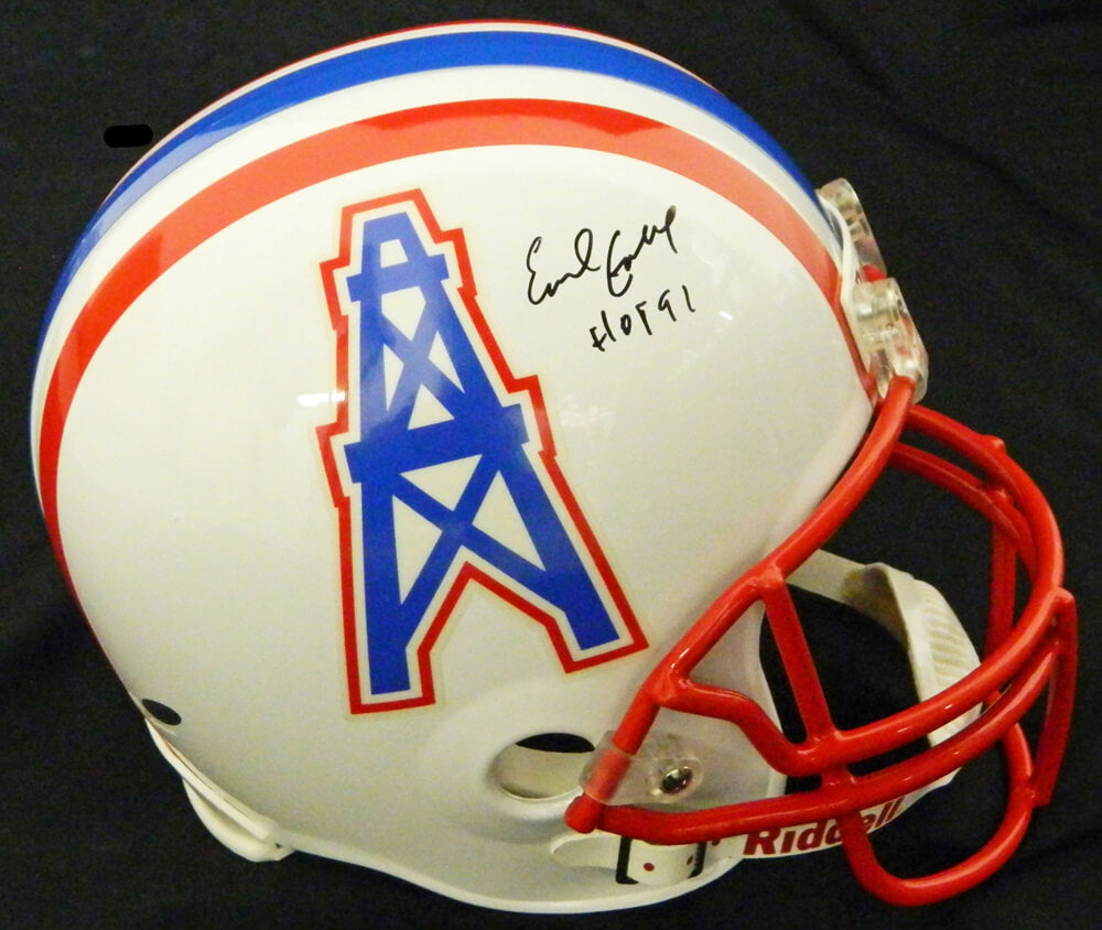 Earl Campbell Signed Houston Oilers Throwback Riddell Full Size Replica Helmet w/HOF 91 - CAMREP300 - Earl Campbell Signed Houston Oilers Throwback Riddell Full Size Replica Helmet w/HOF 91 product image