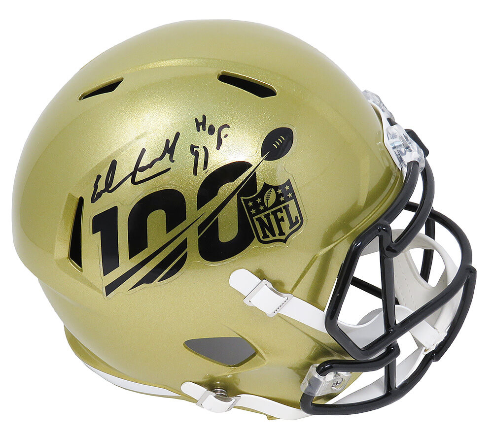 Earl Campbell Signed NFL 100th Season Logo Gold Riddell Full Size Speed Replica Helmet w/HOF'91 - CAMREP304 - Earl Campbell Signed NFL 100th Season Logo Gold Riddell Full Size Speed Replica Helmet w/HOF'91 product image